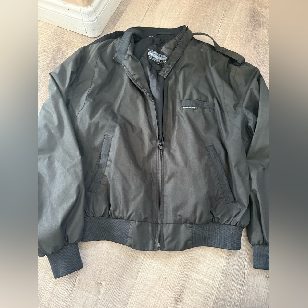 Vintage 80s Members Only Iconic Racer Jacket - Black - Size 42 (Large)